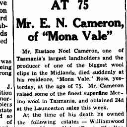 02 Feb 1939 - SUDDEN DEATH AT 75 Mr. E. N. Cameron