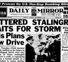 Front page of the Daily Mirror, 8 September 1942