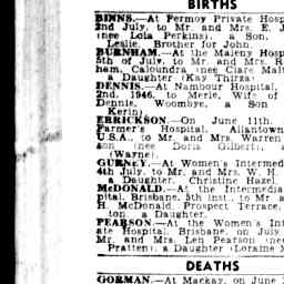 08 Jun 1946 - Family Notices - Trove