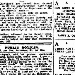 12 Jun 1920 - Classified Advertising - Trove