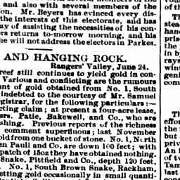 29 Jun 1878 Nundle And Hanging Rock Trove