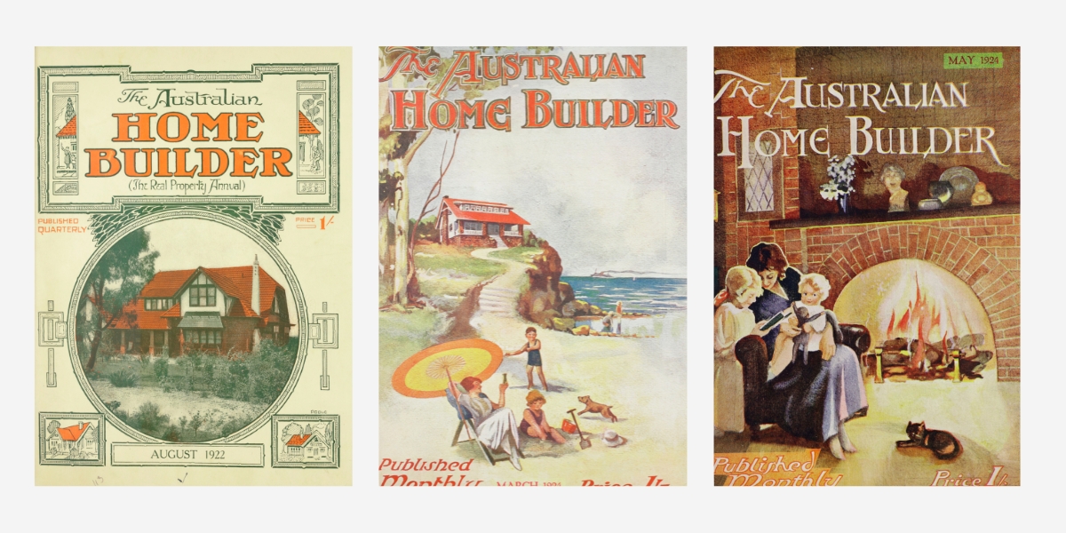 Three covers of The Australian Home Builder