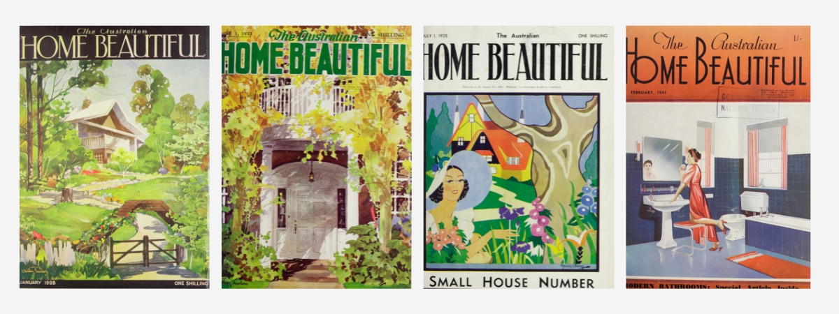 Four covers of The Australian Home Beautiful