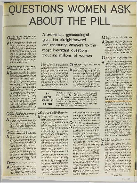 Image of the article in the Australian Womens Weekly 1969