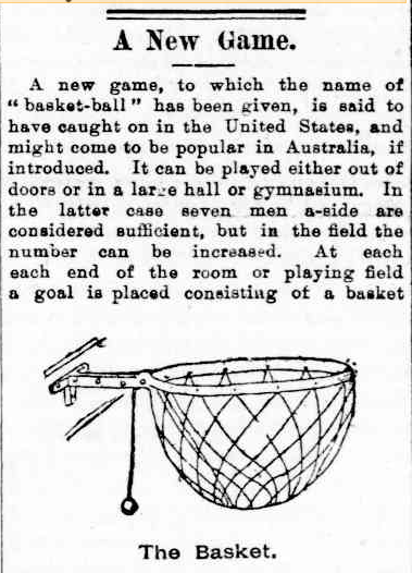 A news article titled a new game showing a hoop