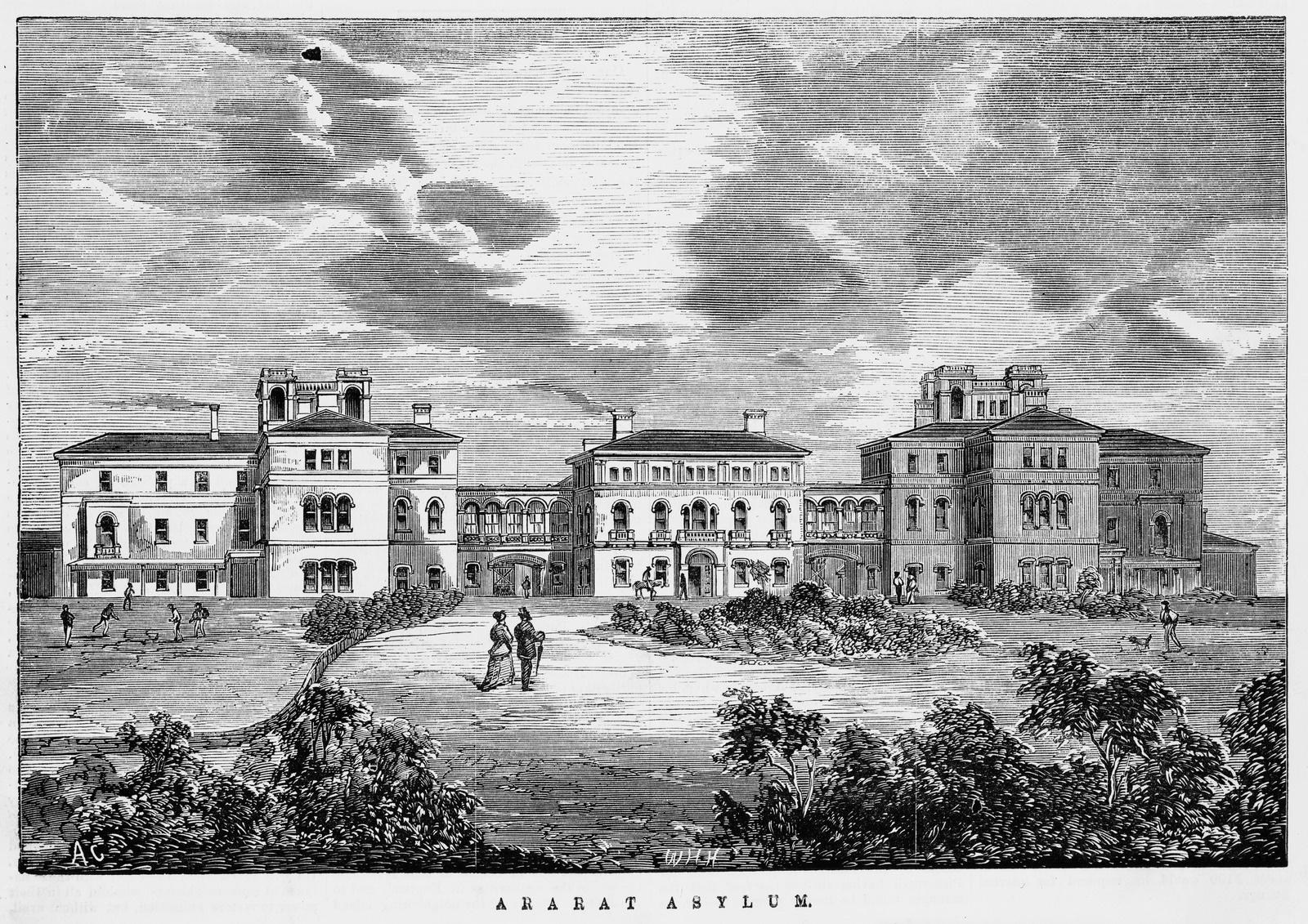 An illustration of the Ararat Asylum