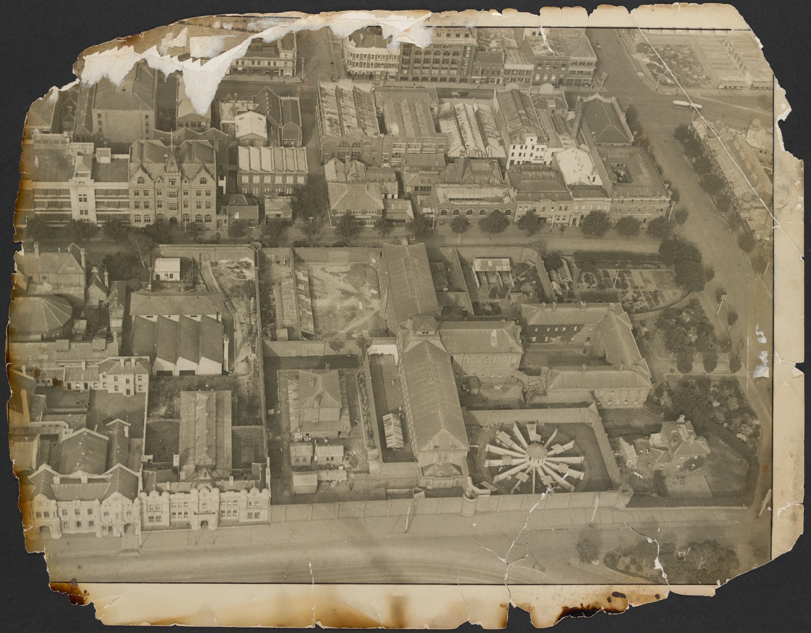 An aerial view of Melbourne Gaol.