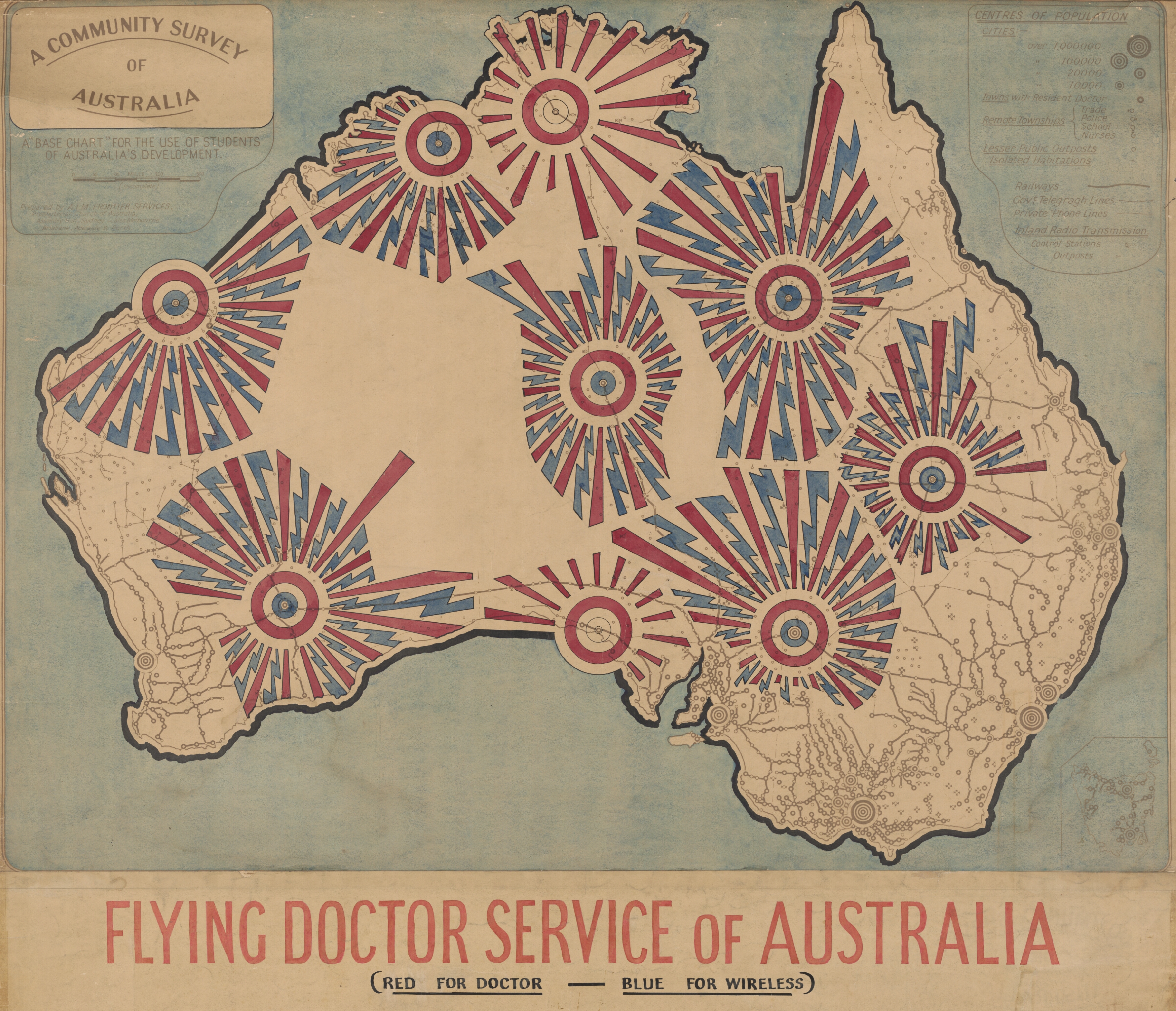 Flying doctors map of Australia