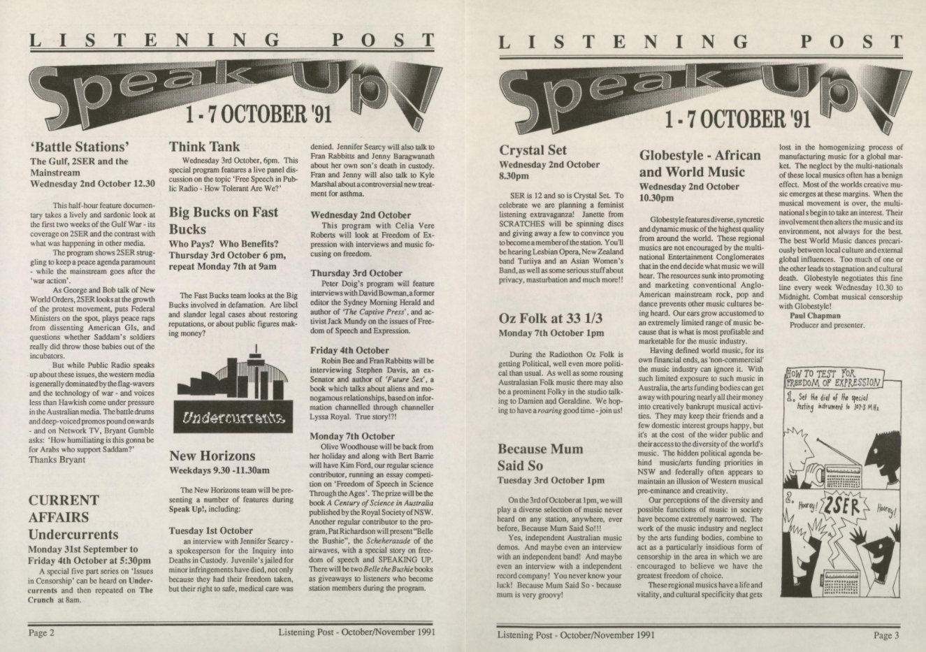 Pages from Listening Post magazine