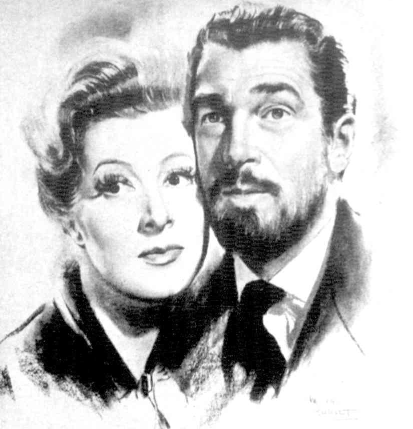 A photograph of Greer Garson and Walter Pidgeon portraying Marie and Pierre Curie.