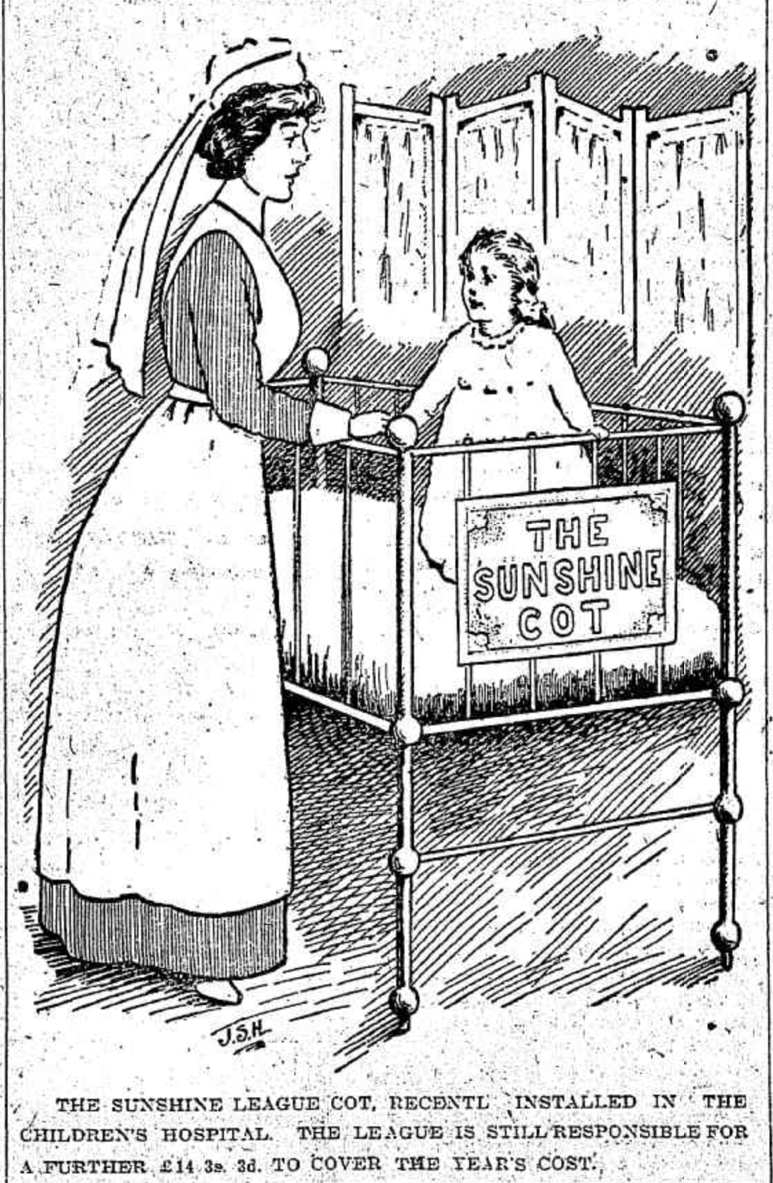 newspaper cartoon of the sunshine league cot