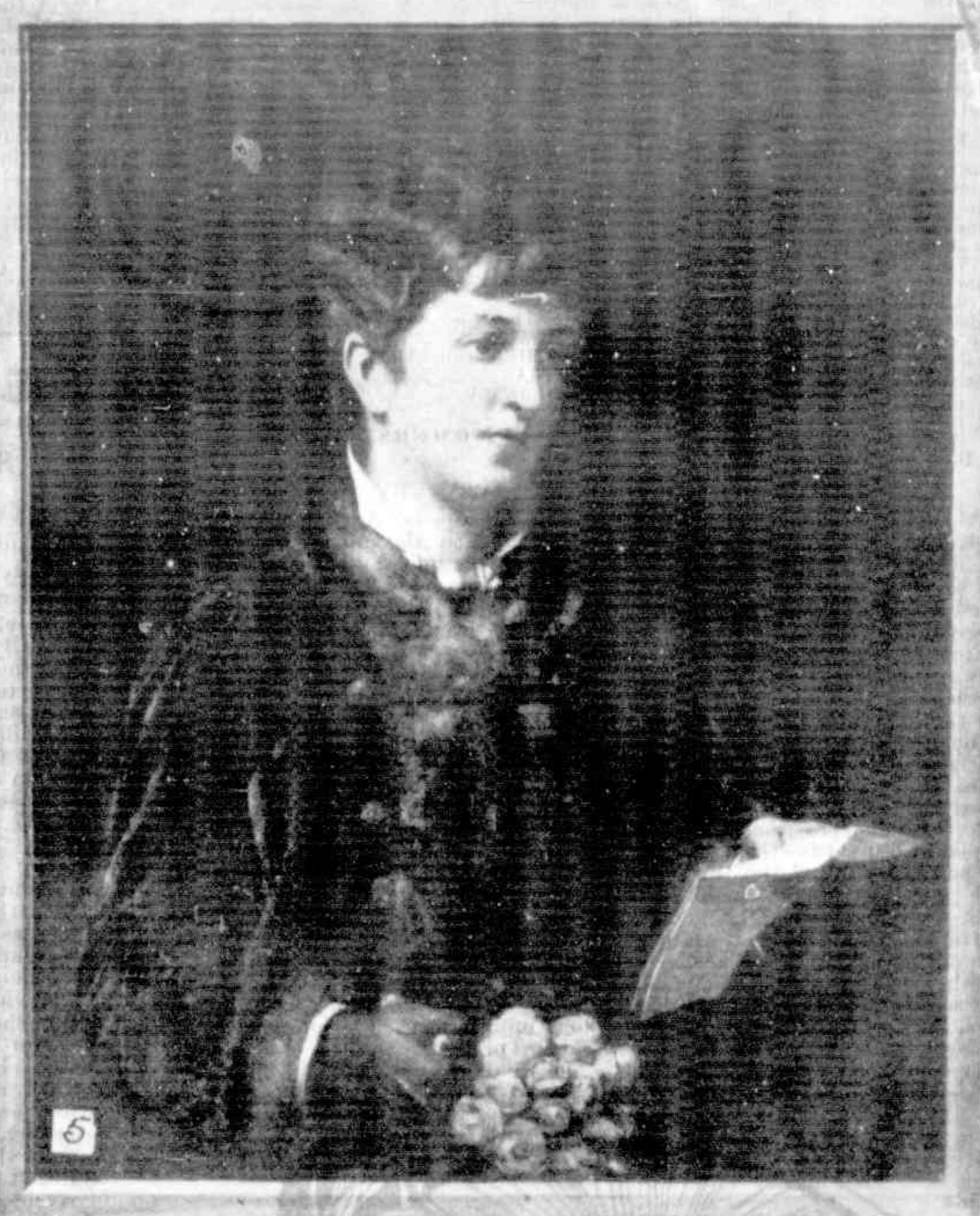 Newspaper image of a painting of the same model as in Chloe