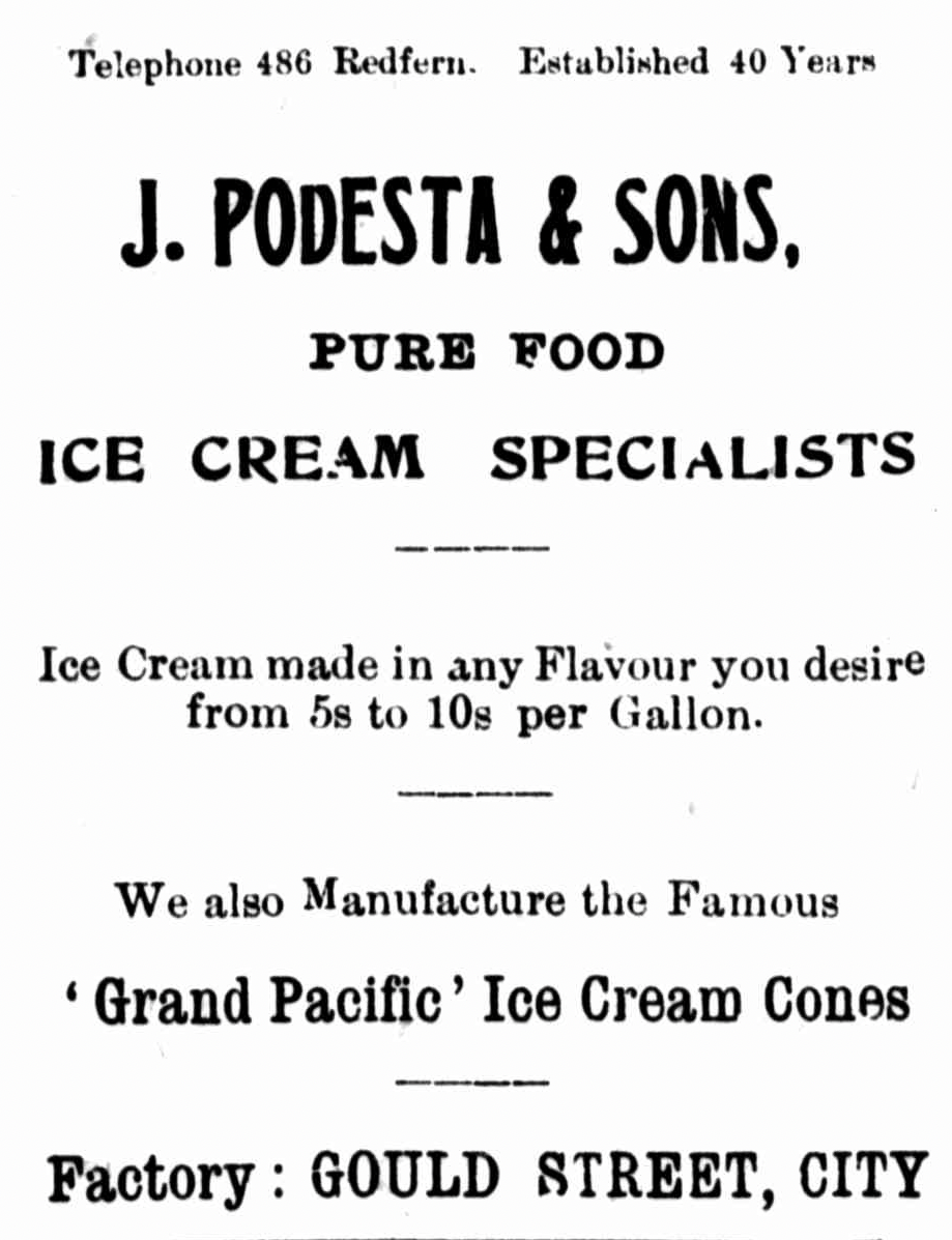 An advertisement for J. Podesta & Sons