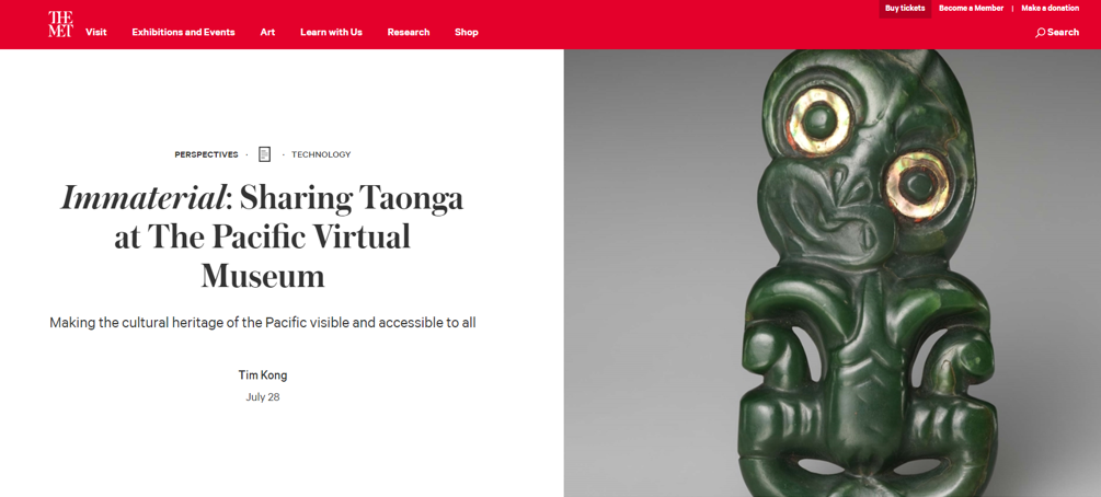Tim Kong's article for the Met, New York.