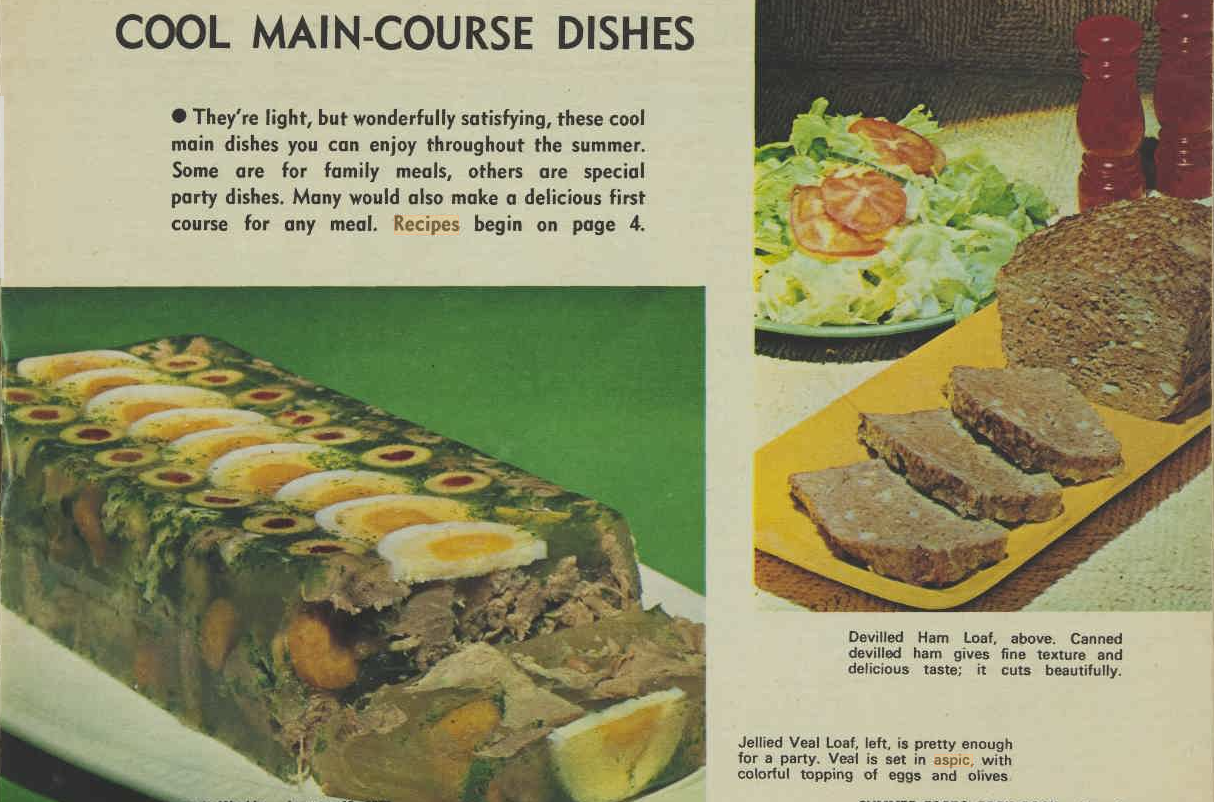 Aspic recipes from the 1970s