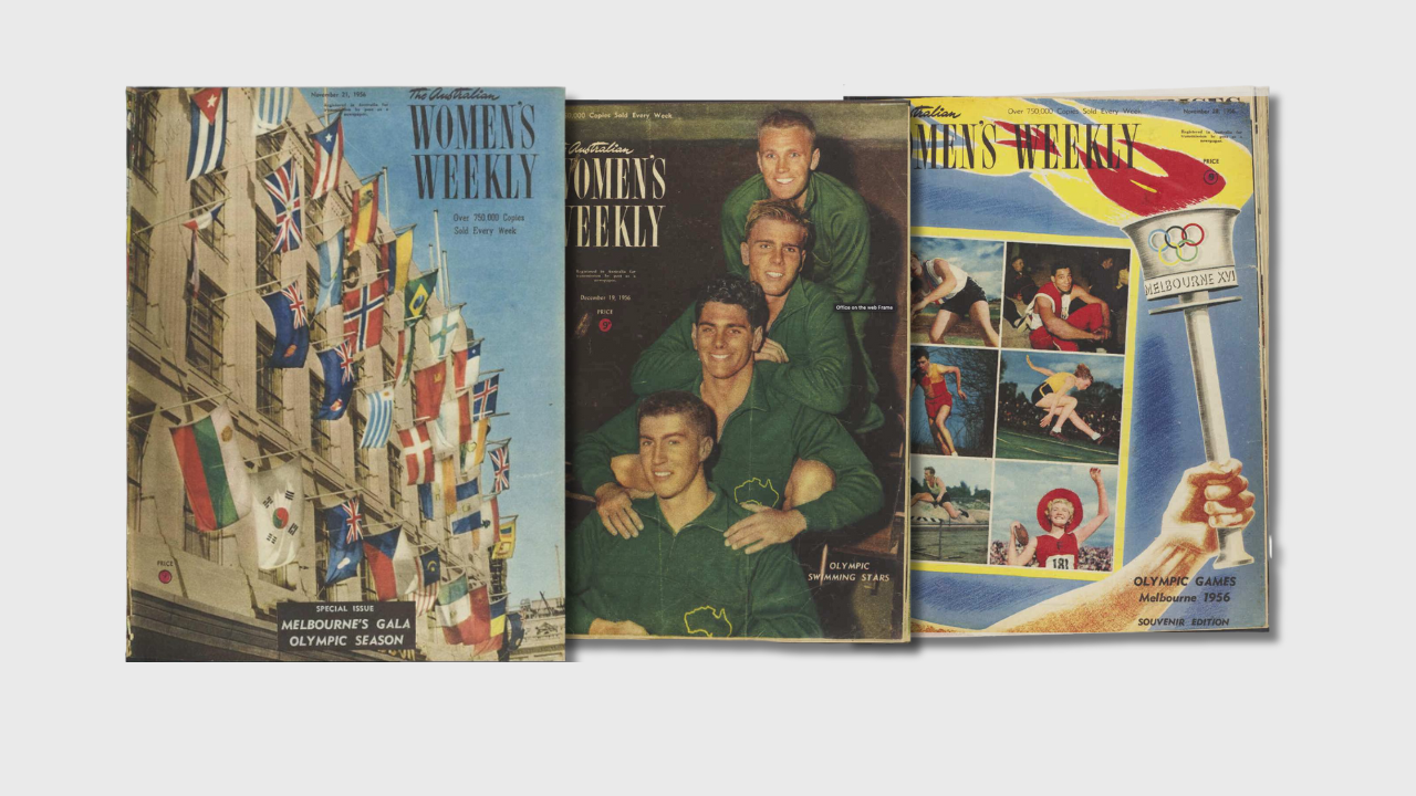 Three Women's Weekly covers featuring the Olympic Games.