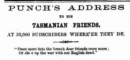 Punch's address to his Tasmanian friends