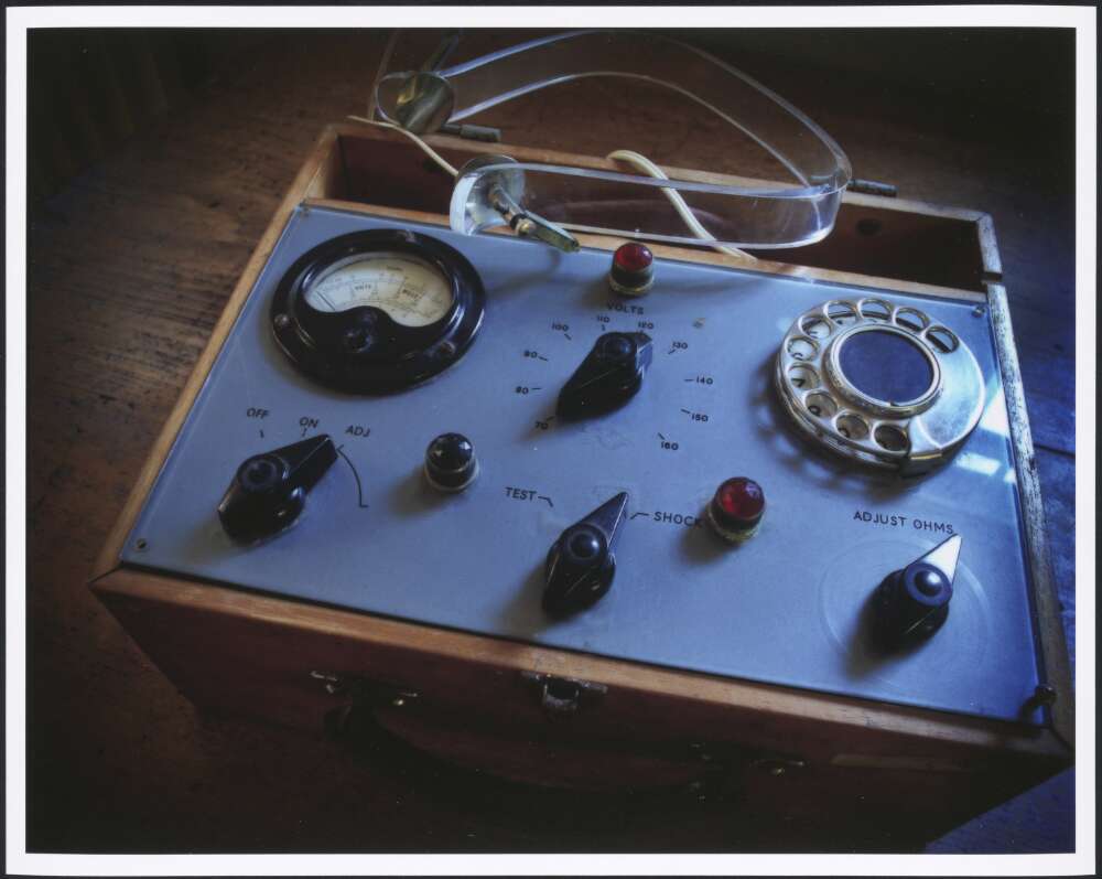 Device used to administer electroconvulsive therapy.