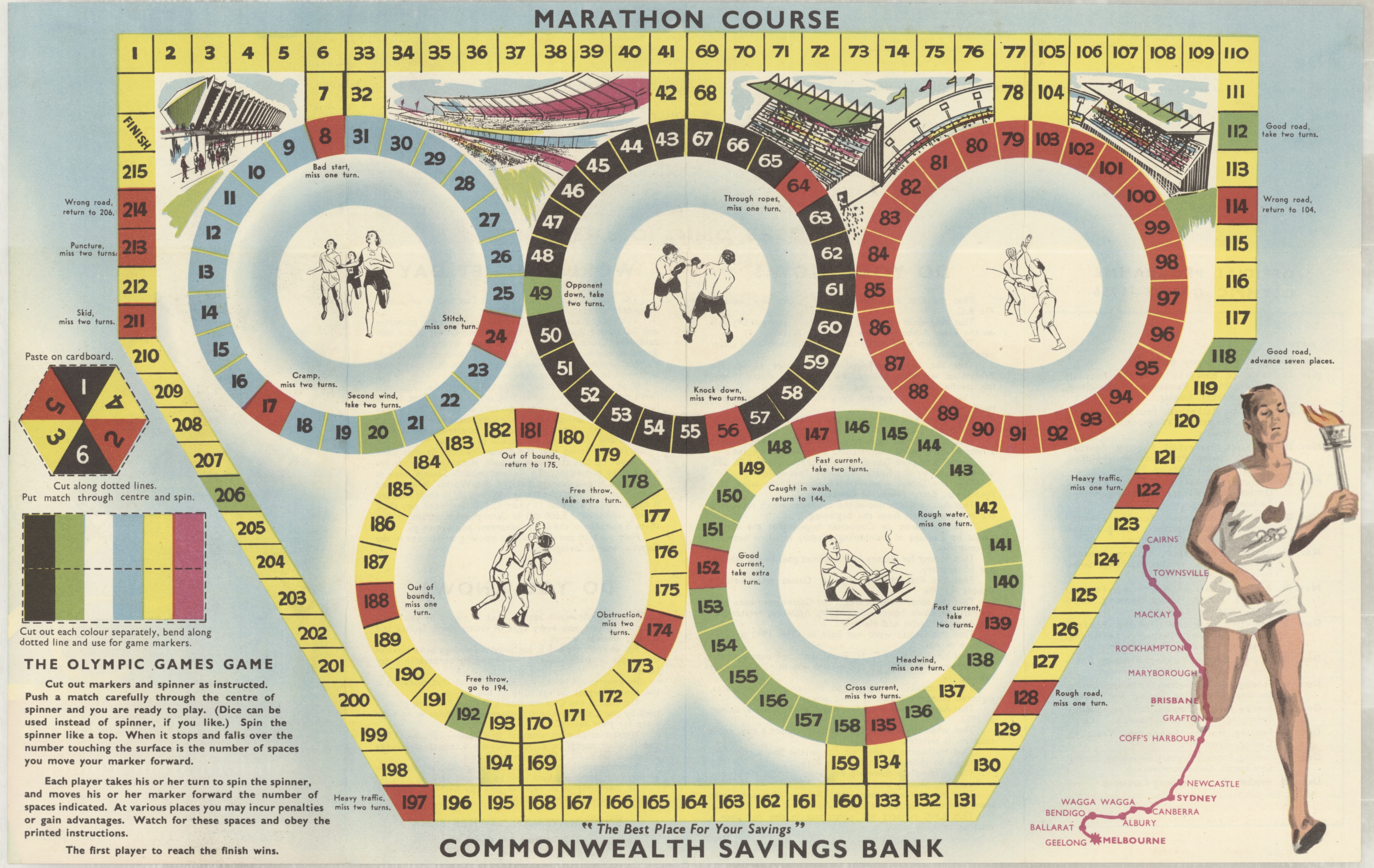 Olympic Games information folder and game.