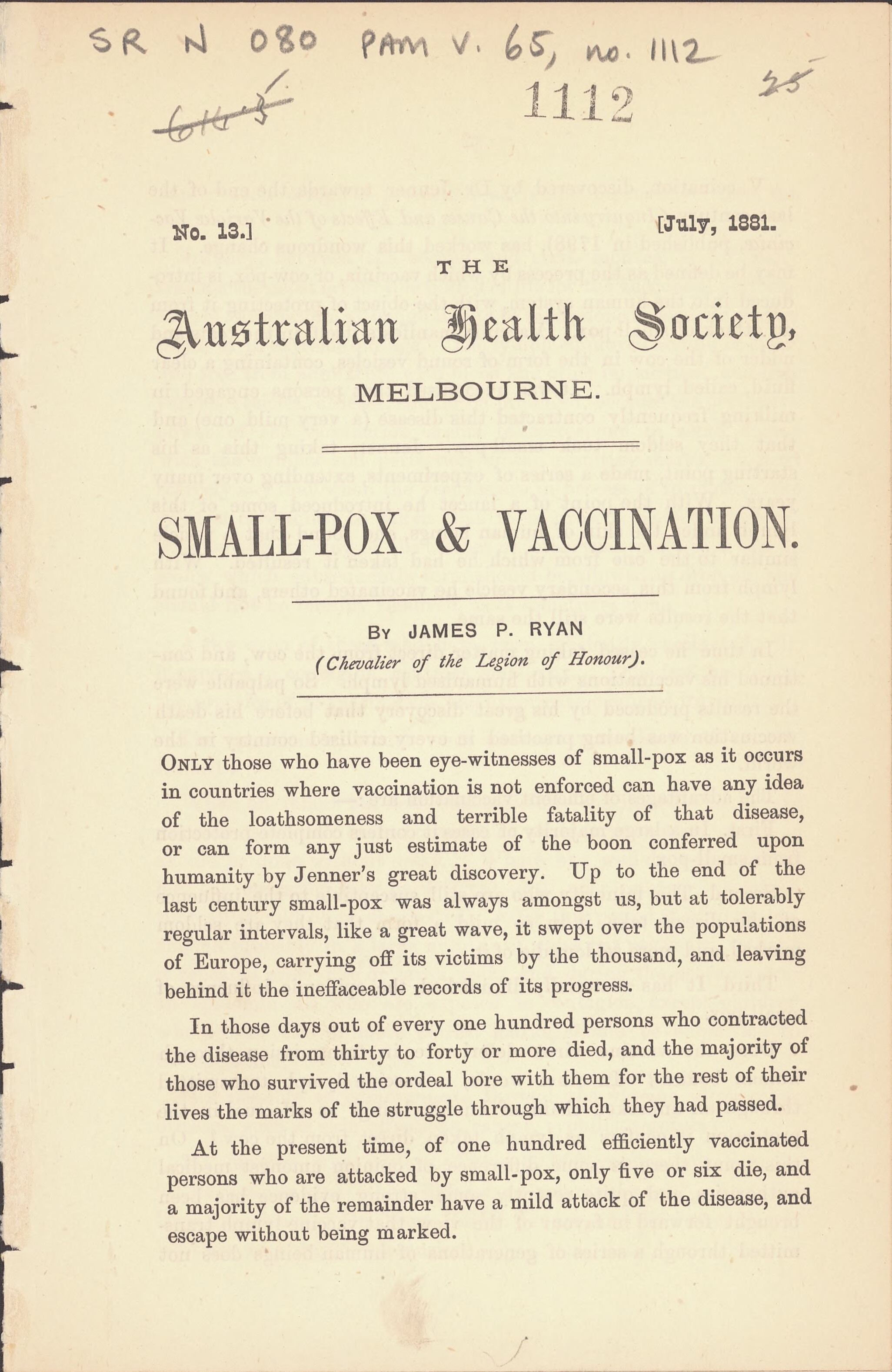 A introductory page about smallpox and vaccination.