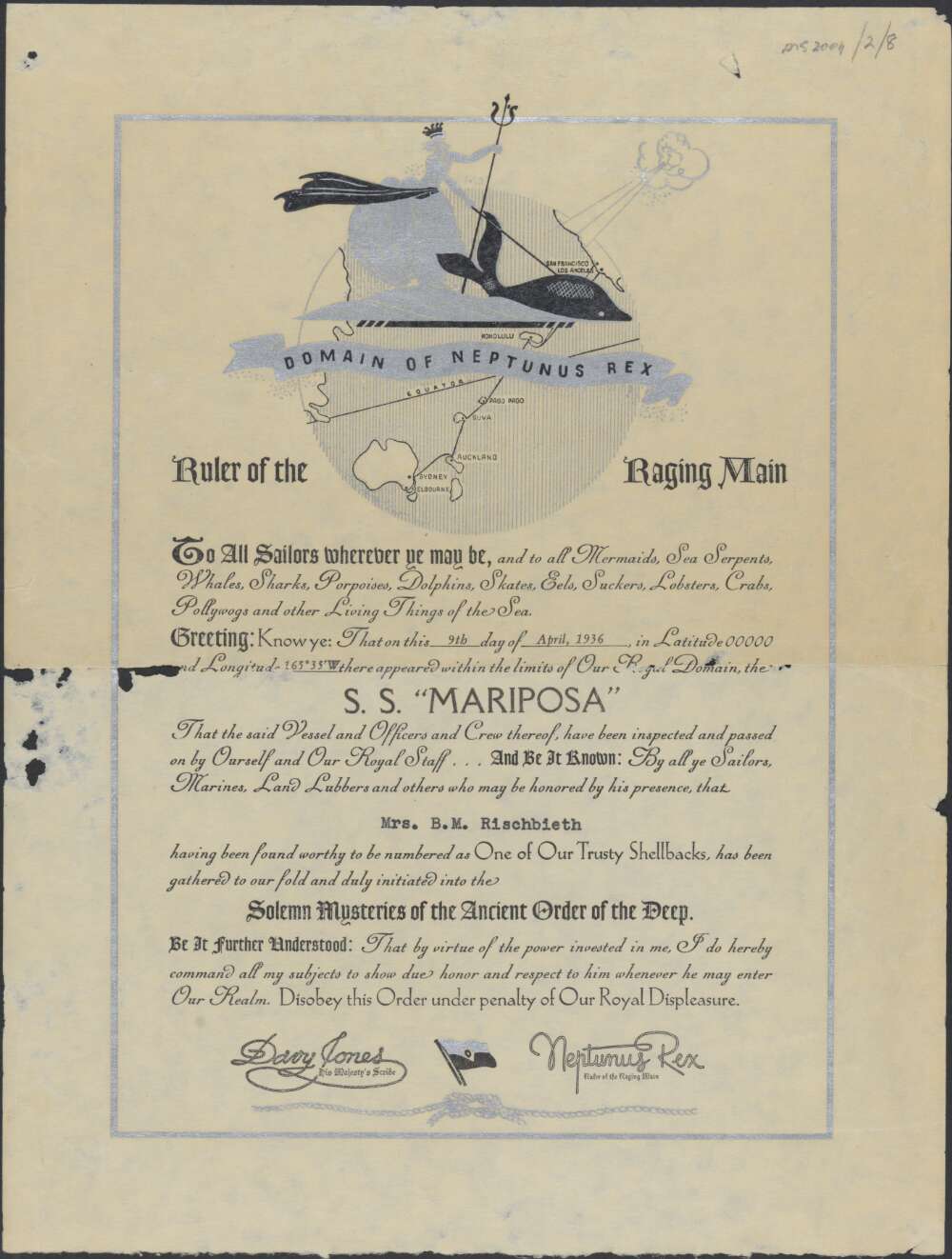 Travel notes and ephemera, 1931 - 1946