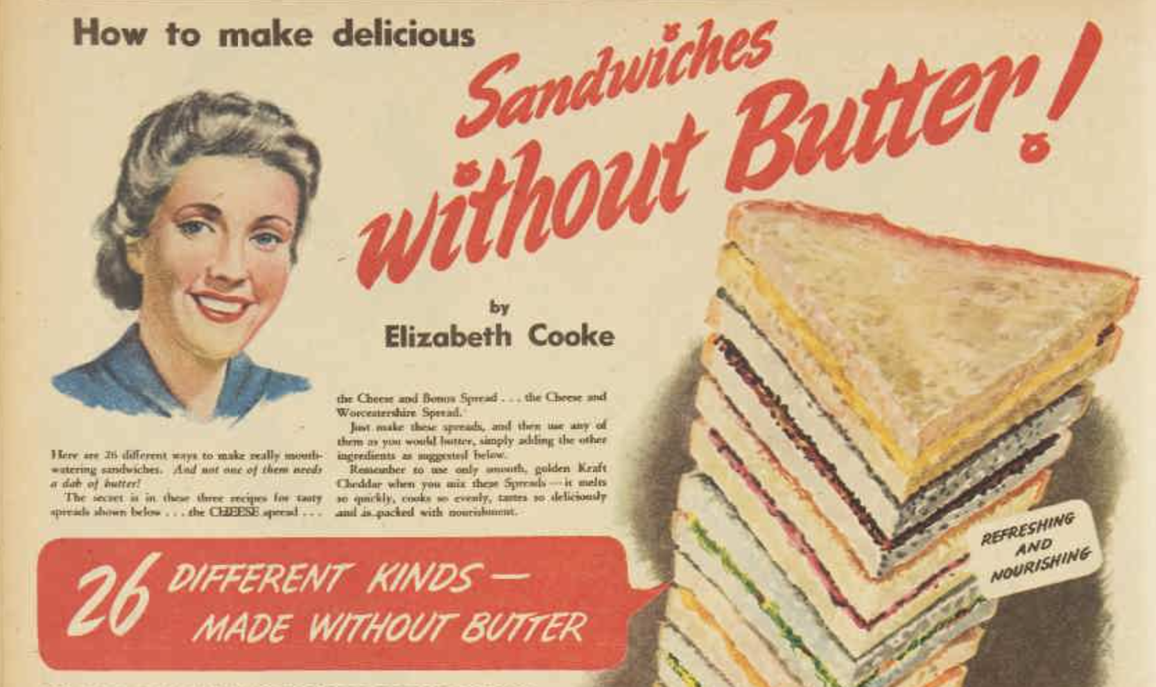 advertisement for how to make sandwiches without butter