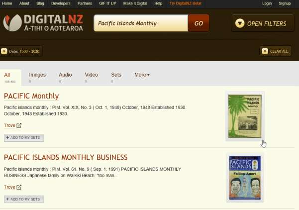 Pacific Islands Monthly on DigitalNZ