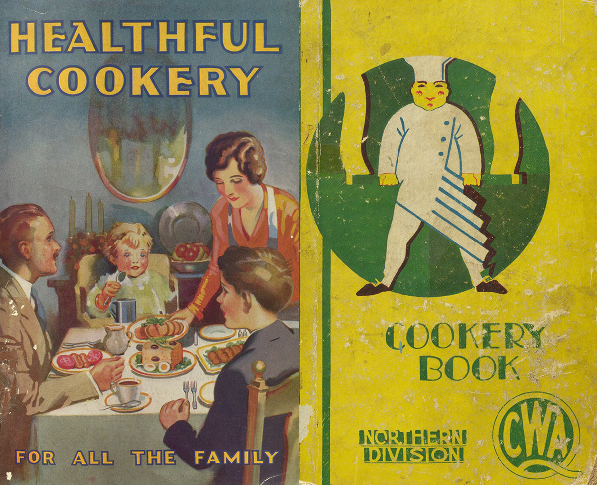 healthful cookery and Cookery Book book covers