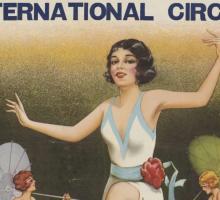 Circus poster featuring tight-rope walkers