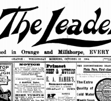 Front page of The Leader newspaper 12 October 1904 showing the masthead
