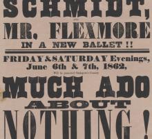 A playbill for Ballarat Theatre Royal advertising 'Much Ado About Nothing!' play.