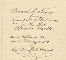 Journal title page by Claudius Beresford Cairnes