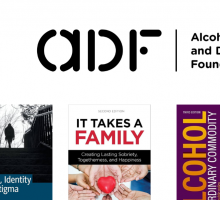 Three books about alcohol and other drugs and the Alcohol and Drug Foundation logo