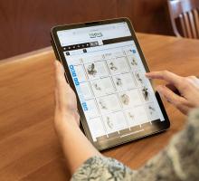 Person using Trove book viewer on an ipad